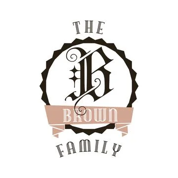 Monogram logo designs. Classic monogram - The Brown family. Stylish badge for Illustrazione stock