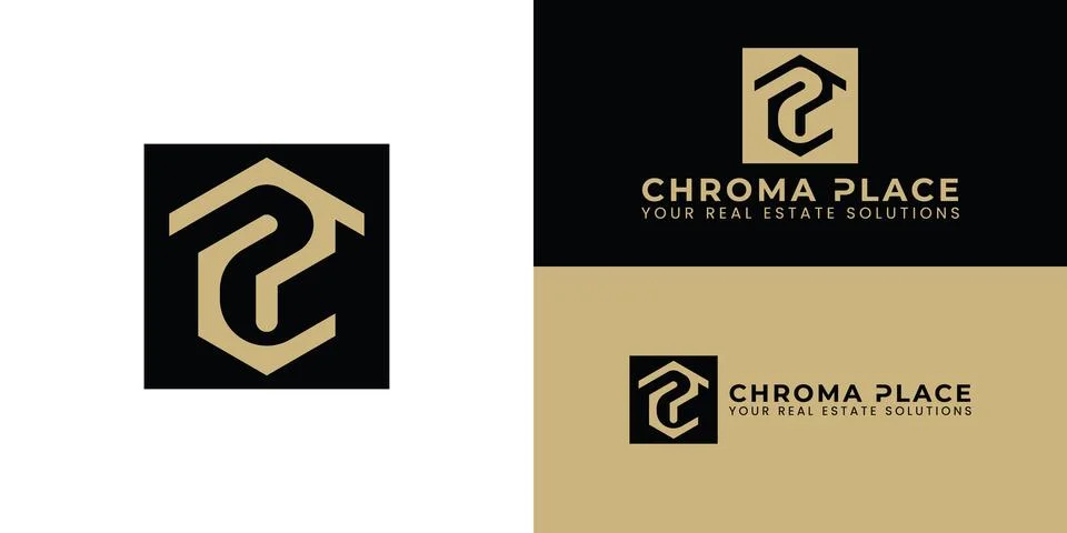 The monogram logo, featuring a modern C and P within a hexagonal roof shape Stock Illustration