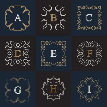 Monogram logo template Stock Illustration