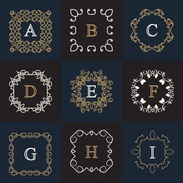 Monogram logo template Stock Illustration