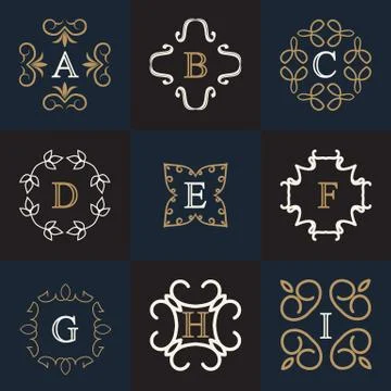 Monogram logo template Stock Illustration