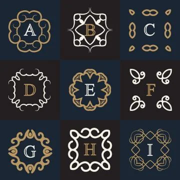 Monogram logo template Stock Illustration