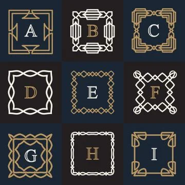 Monogram logo template Stock Illustration