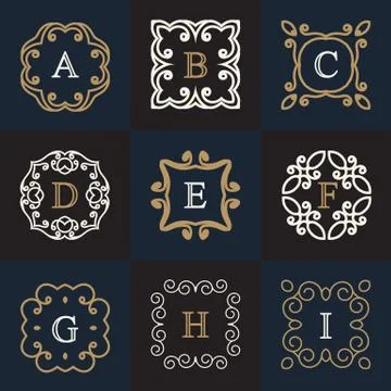 Monogram logo template Stock Illustration