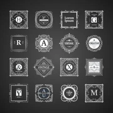 Monogram luxury elements Stock Illustration