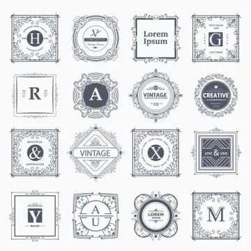 Monogram luxury elements Stock Illustration