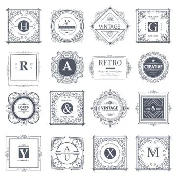 Monogram luxury elements Stock Illustration