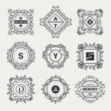 Monogram  luxury logo Stock Illustration