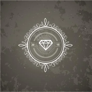 Monogram  luxury logo template Stock Illustration