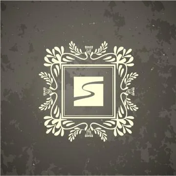 Monogram  luxury logo template Stock Illustration