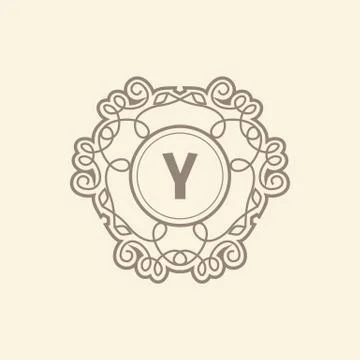 Monogram  luxury logo template Stock Illustration