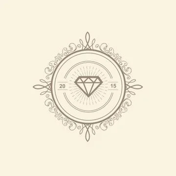 Monogram  luxury logo template Stock Illustration