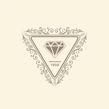 Monogram  luxury logo template Stock Illustration