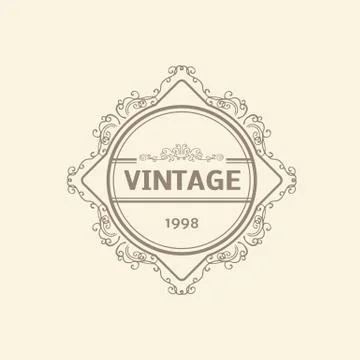 Monogram  luxury logo template Stock Illustration