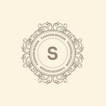 Monogram  luxury logo template Stock Illustration