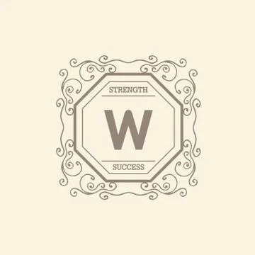 Monogram  luxury logo template Stock Illustration