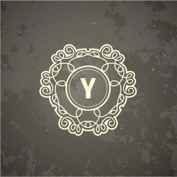 Monogram  luxury logo template Stock Illustration