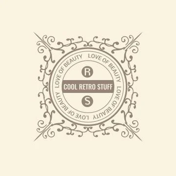 Monogram  luxury logo template Stock Illustration