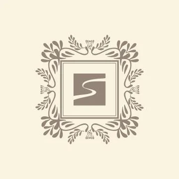 Monogram  luxury logo template Stock Illustration