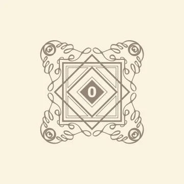 Monogram  luxury logo template Stock Illustration