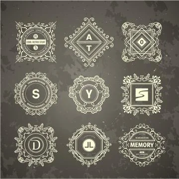 Monogram  luxury logo template Stock Illustration