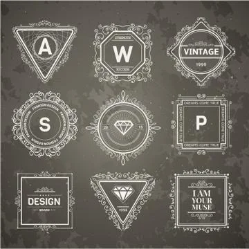 Monogram  luxury logo template Stock Illustration