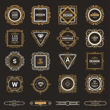 Monogram  luxury logo template Stock Illustration