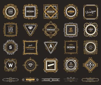 Monogram  luxury logo template Stock Illustration