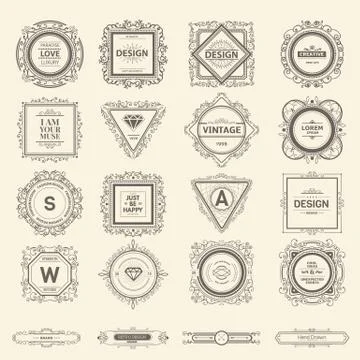 Monogram  luxury logo template Stock Illustration