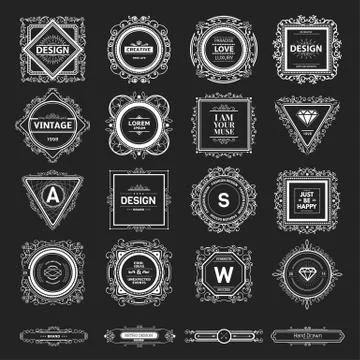 Monogram  luxury logo template Stock Illustration