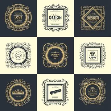 Monogram  luxury logo   template Stock Illustration