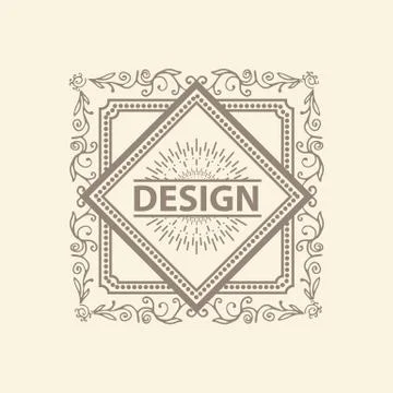 Monogram  luxury logo   template Stock Illustration