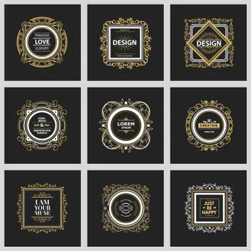 Monogram  luxury logo  template Stock Illustration