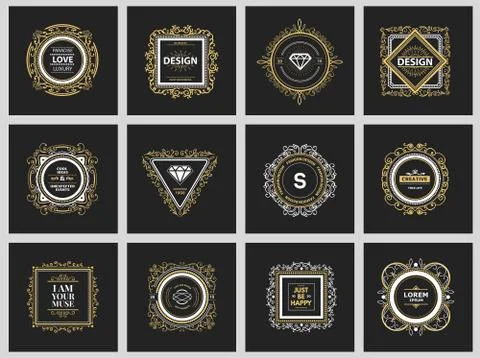 Monogram  luxury logo  template Stock Illustration