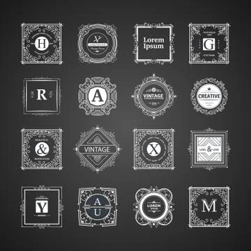 Monogram luxury  template Stock Illustration