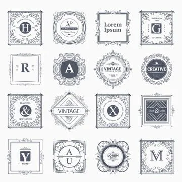 Monogram luxury  template Stock Illustration