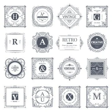 Monogram luxury  template Stock Illustration