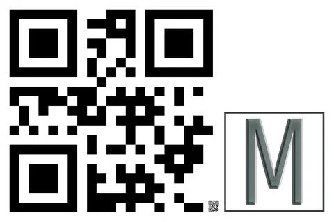 Monogram M QR code Stock Illustration