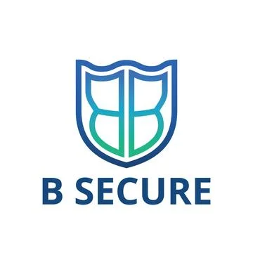 Monogram Modern Security Shield Line Logo Stock Illustration