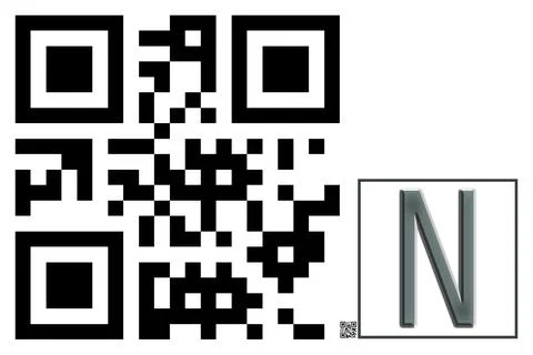 Monogram N QR code Illustrazione stock