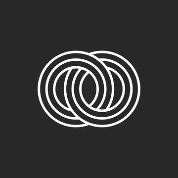 Monogram OO initials logo creative design in linear art style, overlapping .. Stock-Illustration