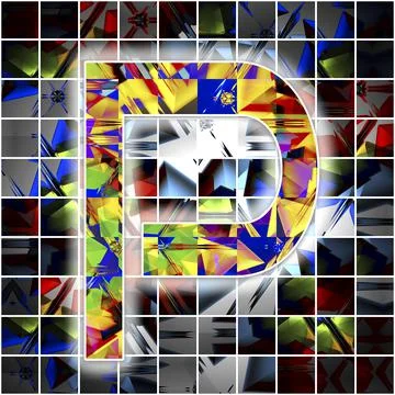 Monogram P with kaleidoscope pattern 스톡 일러스트