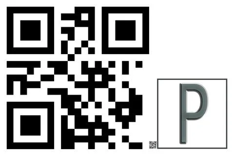 Monogram P QR code 스톡 일러스트