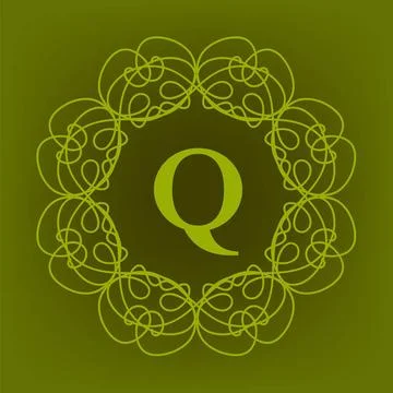 Monogram Q Design Simple Monogram Q Design Template on Green Background Co... Stock Photos