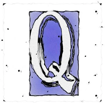 Monogram Q draft and draw 스톡 일러스트