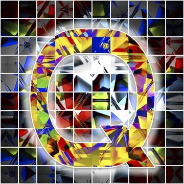 Monogram Q with kaleidoscope pattern 库存插图