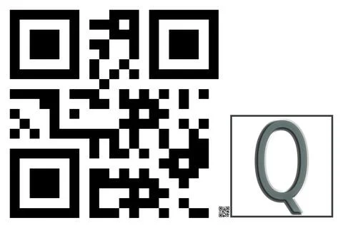 Monogram Q QR code Stock Illustration