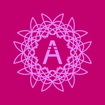 Monogram Q Simple Monogram Q Design Template on Pink Background Copyright:... Stock Photos