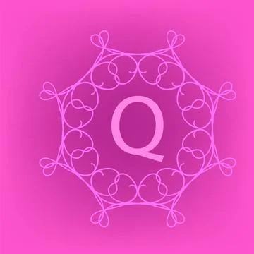 Monogram Q Simple Monogram Q Design Template on Pink Background Copyright:... Stock Photos