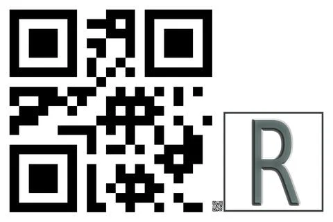 Monogram R QR code イラスト素材